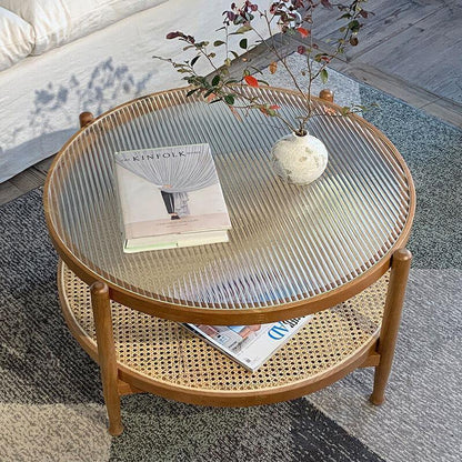 Cement Coffee Table Set, Oak-Weilai Concept-Weilai Concept