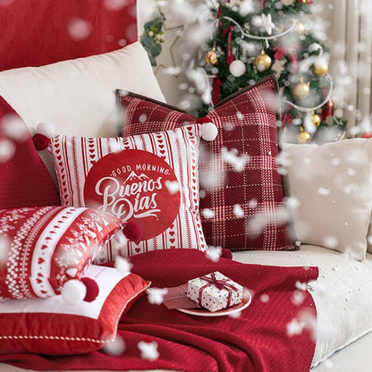 CH12 Set Of Four Cushions, Christmas Pattern-Weilai Concept-Weilai Concept