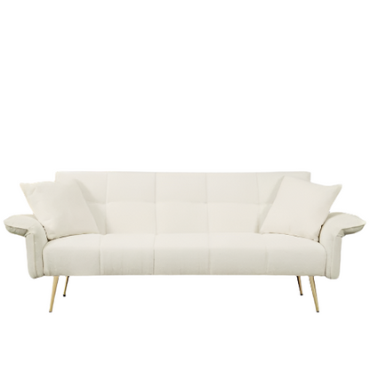 70.1 Futon Sofa Bed, Convertible Double Sofa Bed With Folding Armrests For Living Rooms And Small Spaces