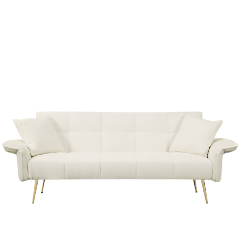 70.1 Futon Sofa Bed, Convertible Double Sofa Bed With Folding Armrests For Living Rooms And Small Spaces