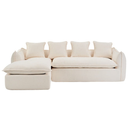 Sofa Deep Seat Sofa 3 Seater For Living Room Oversized Comfy Sofa L-Shape Sofa Couch With Chaise Home Furniture Sleeper Sectional Sofa For Apartment, Office Left Hand Facing