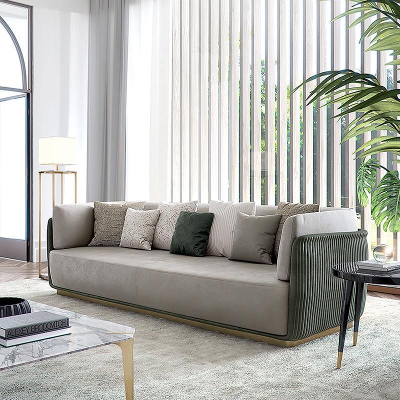 Demure Three Seater Sofa, Velvet-Weilai Concept-Style 1-Weilai Concept