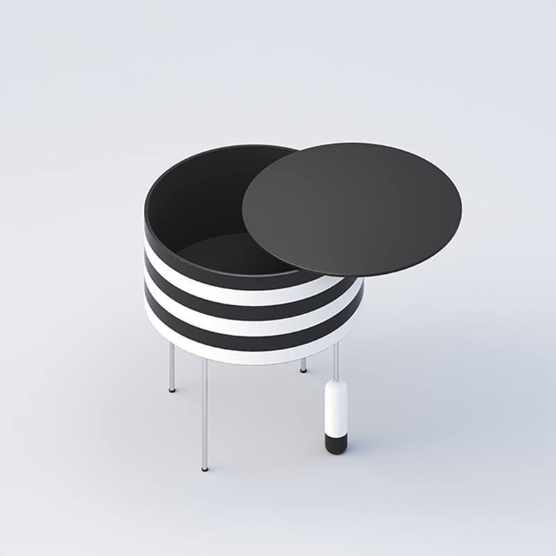 Ebro Side Table, Black And White-Weilai Concept-Weilai Concept