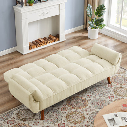 Newly Designed Linen Sofa Furniture With Adjustable Backrest And Easy Assembly Lounge Chair - Beige Color