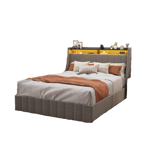 queen size bed frame DARK GREY