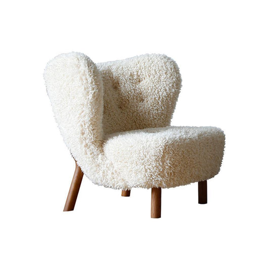 Fitz Lounge Chair, Long Hair, White Boucle-Weilai Concept-Weilai Concept