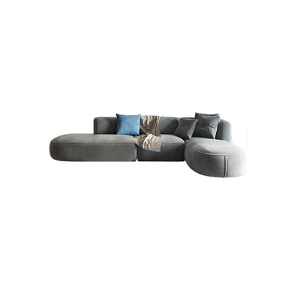 FIN Four Seater Sofa, Four Seater Corner Sofa, Grey Velvet-Weilai Concept-Weilai Concept