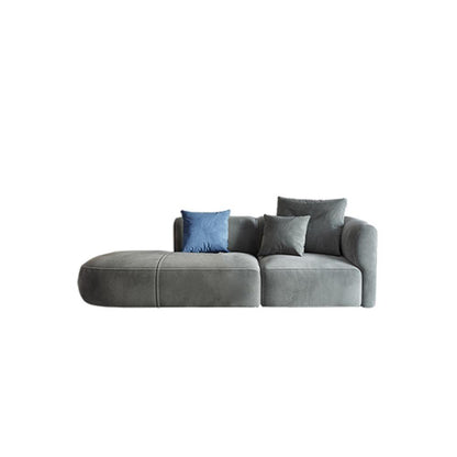 FIN Four Seater Sofa, Four Seater Corner Sofa, Grey Velvet-Weilai Concept-Weilai Concept