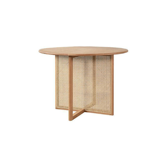 Bruce Rattan Dining Table, Light Oak, Round-Weilai Concept-Weilai Concept
