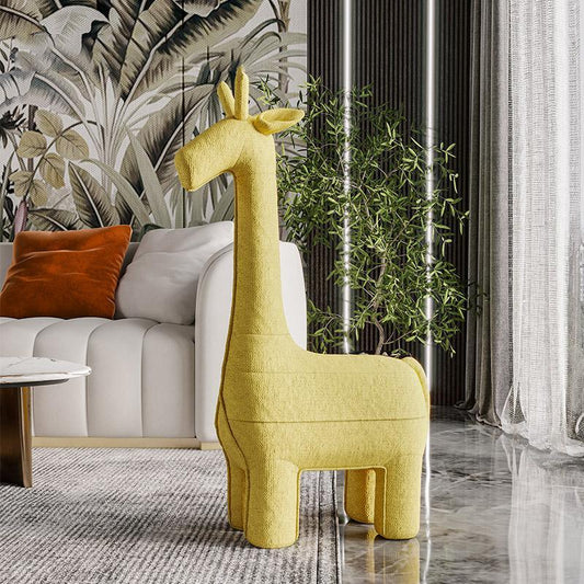 Giraffe Design Chair, Yellow Fabric, Kid Chair-Weilai Concept-Weilai Concept