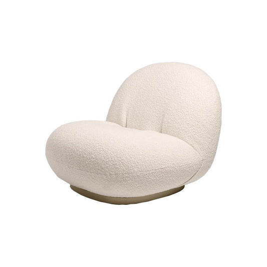 Gubi Pacha Swivel Chair, Boucle With Gold Base-Weilai Concept-White With Gold Base-Boucle-Weilai Concept