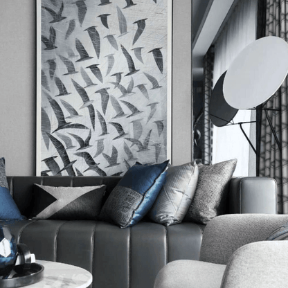 Guti Blue Velvet Cushion, 50 x 50cm-Weilai Concept-Weilai Concept