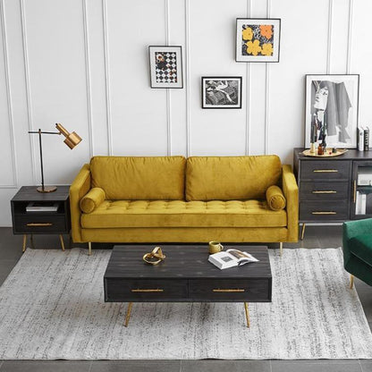Hanoi Three Seater Sofa, Velvet-Weilai Concept-Weilai Concept