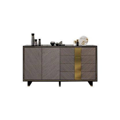 IS82 Large Sideboard, Grey & Gold-Weilai Concept-Weilai Concept