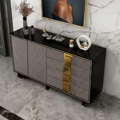 IS82 Large Sideboard, Grey & Gold-Weilai Concept-Weilai Concept