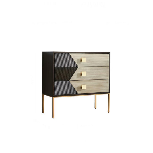 IS9123 Storage Sideboard, Oak & Gold-Weilai Concept-Weilai Concept