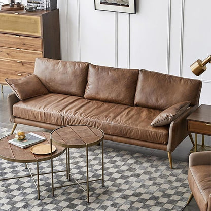 Luna Three Seaters Sofa, Three Seater Corner Sofa, Real Leather-Weilai Concept-Weilai Concept