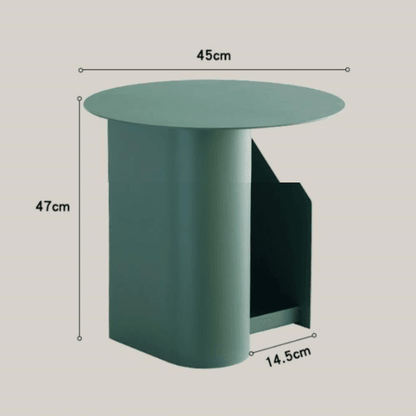 M39 Green Side Table With Side Storage-Weilai Concept-Weilai Concept