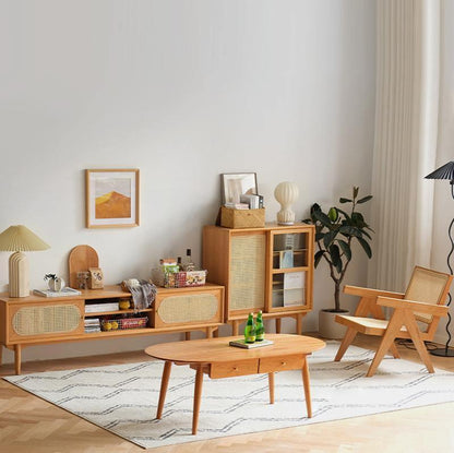 Mario Cane Rattan TV Stand-Weilai Concept-Weilai Concept