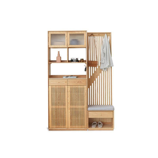 Nidda Oak Shoe Storage With Bench-Weilai Concept-Weilai Concept