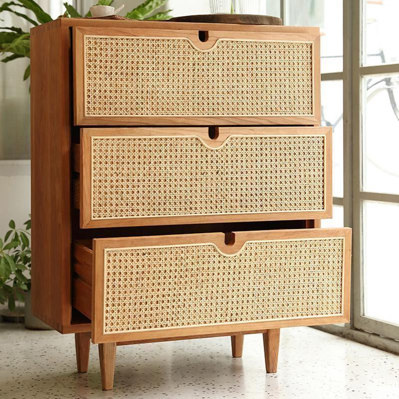 Pavia Chests Of Drawers, Natural Rattan & Oak-Weilai Concept-Weilai Concept