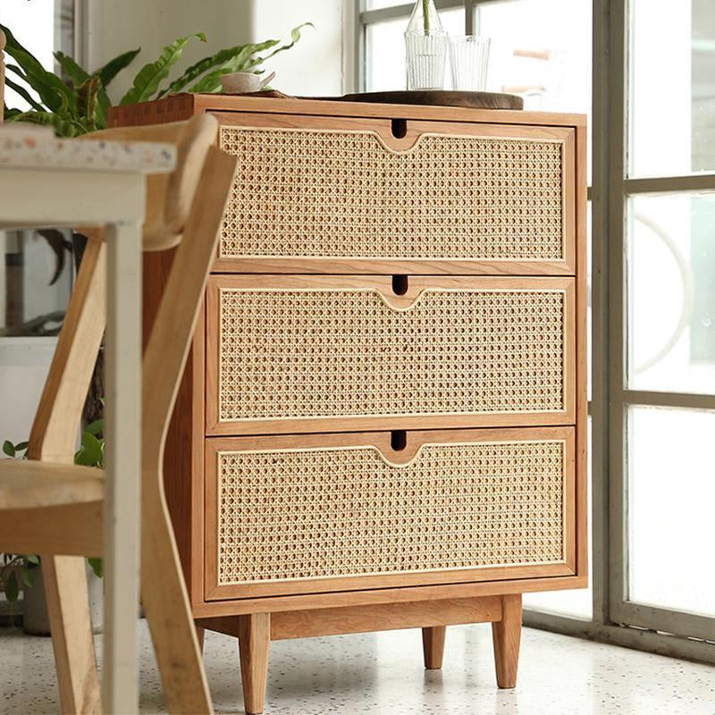 Pavia Chests Of Drawers, Natural Rattan & Oak-Weilai Concept-Weilai Concept