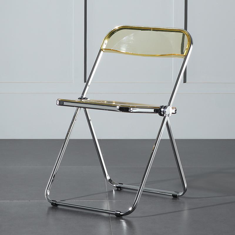 Philippe Starck Style Acrylic Folding Chair II-Weilai Concept-Yellow-Weilai Concept