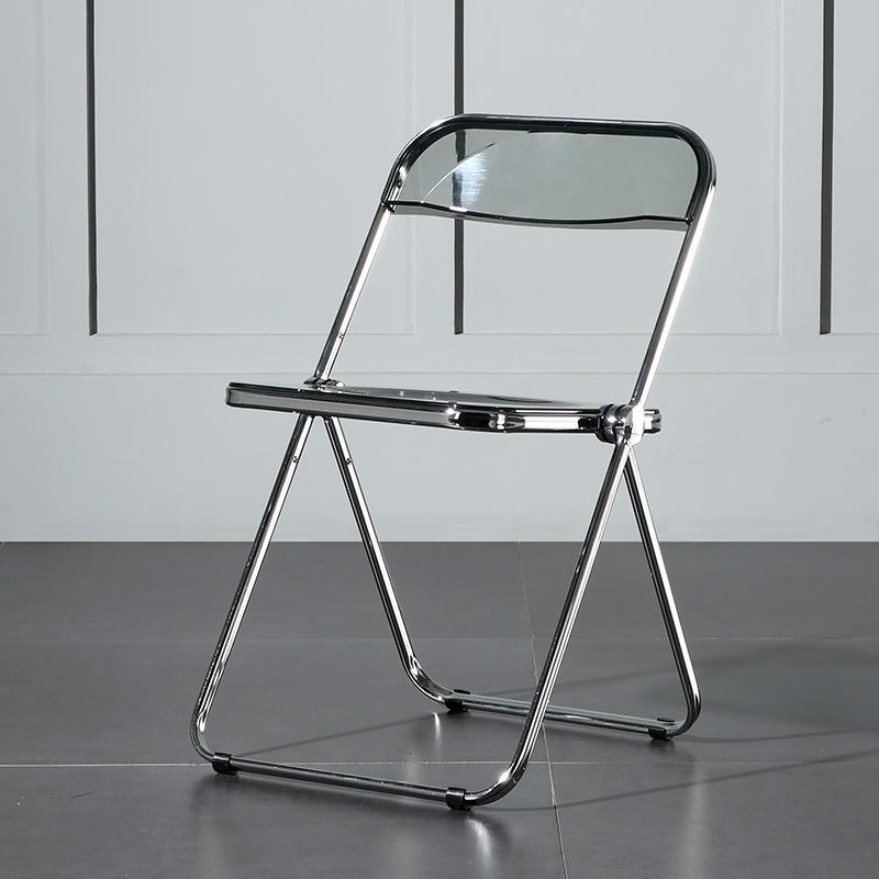 Philippe Starck Style Acrylic Folding Chair II-Weilai Concept-Grey-Weilai Concept