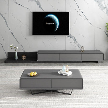 Pina Extendable TV Stand, Plywood-Weilai Concept-Weilai Concept