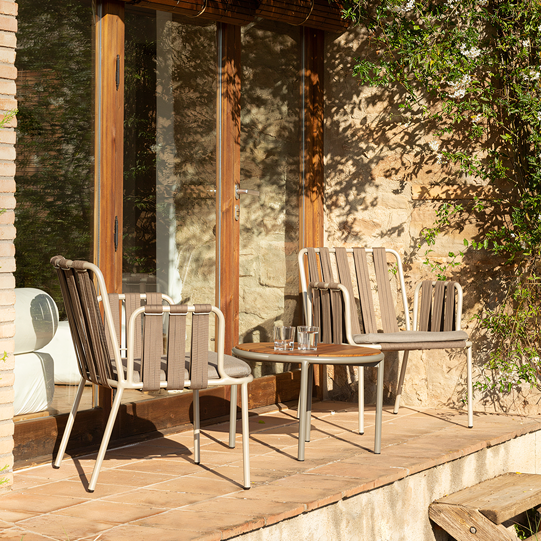 Artemis Outdoor Round Dining Table & Dining Chair, For Patio Garden-Weilai Concept-Style B Chair x 2 + 60cm Coffee Table-Weilai Concept