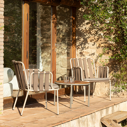 Artemis Outdoor Round Dining Table & Dining Chair, For Patio Garden-Weilai Concept-Style B Chair x 2 + 60cm Coffee Table-Weilai Concept
