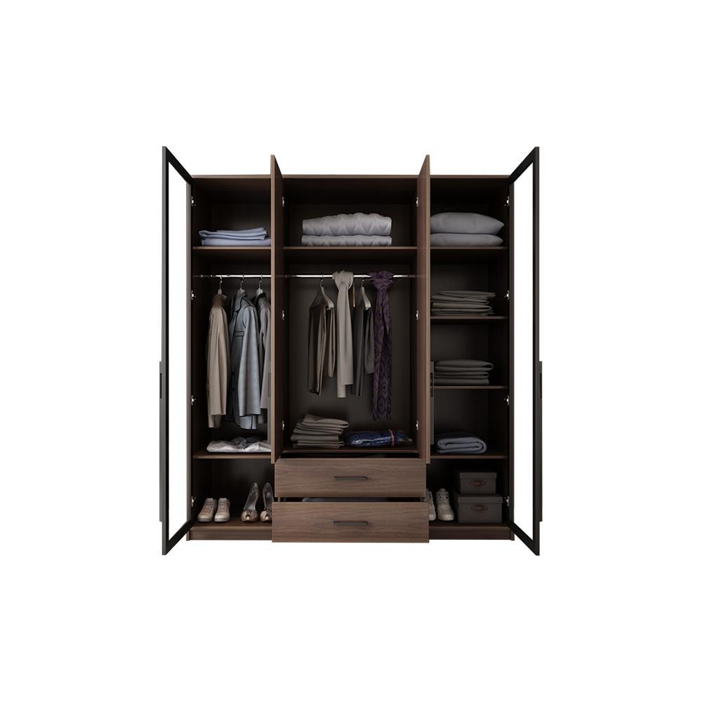 Sanders Wardrobe, Wooden & Black-Weilai Concept-Weilai Concept