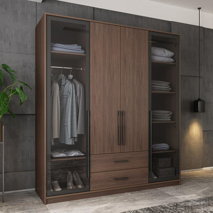 Sanders Wardrobe, Wooden & Black-Weilai Concept-Weilai Concept
