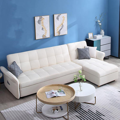 SB162 Three Seater Corner Sofa Bed, White-Weilai Concept-Weilai Concept