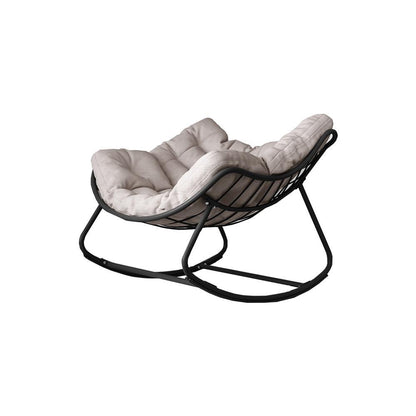 Seattle Rocking Chair, Indoor/ Outdoor Furniture-Weilai Concept-Black Base + Beige Seat Pad-Weilai Concept