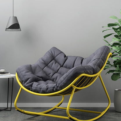 Seattle Rocking Chair, Indoor/ Outdoor Furniture-Weilai Concept-Yellow+ Grey Seat Pad-Weilai Concept