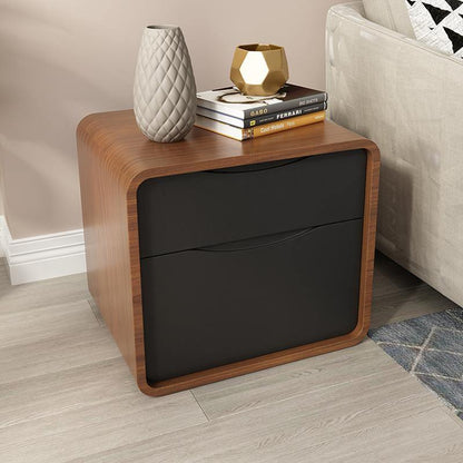 Signer Side Table, Bedside Table, Black / White, Walnut-Weilai Concept-Weilai Concept
