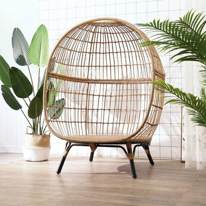 Simera Rattan Garden Ball Chair with Stand, Indoor/ Outdoor Furniture-Weilai-Weilai Concept
