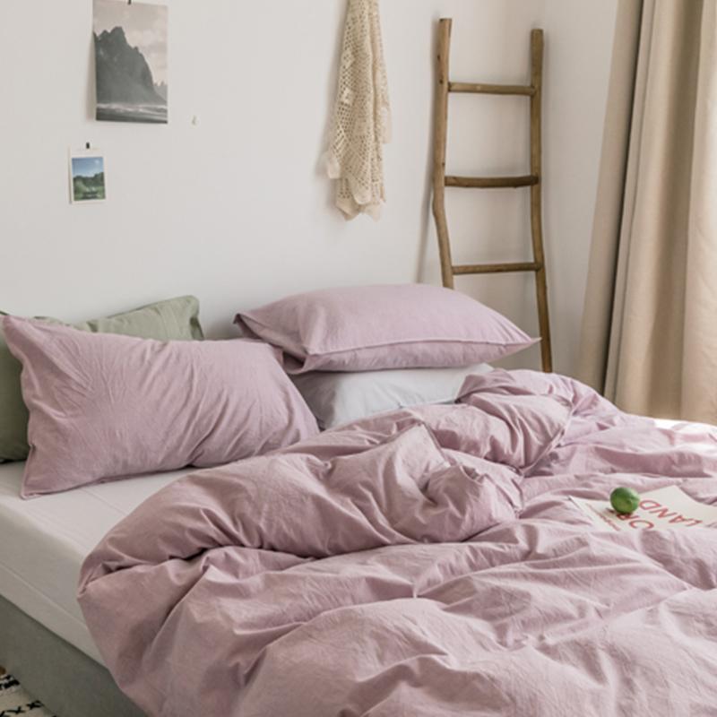 ST214 Linen Duvet Cover + Bed Sheet + 2 Pillowcases, King-Weilai Concept-Weilai Concept