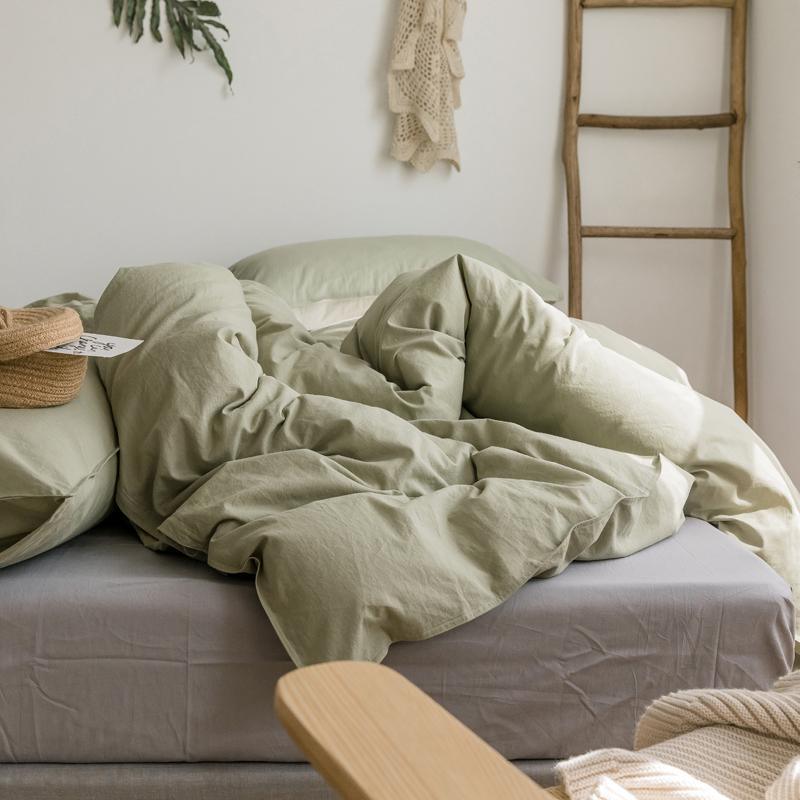 ST214 Linen Duvet Cover + Bed Sheet + 2 Pillowcases, King-Weilai Concept-Weilai Concept