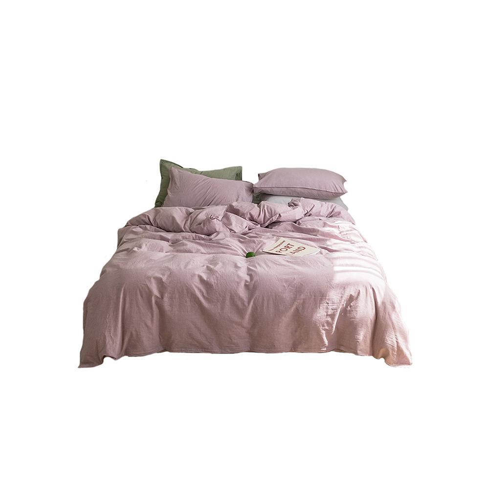 ST214 Linen Duvet Cover + Bed Sheet + 2 Pillowcases, King-Weilai Concept-Weilai Concept