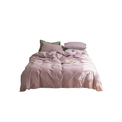 ST214 Linen Duvet Cover + Bed Sheet + 2 Pillowcases, King-Weilai Concept-Weilai Concept