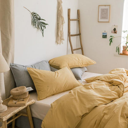 ST214 Linen Duvet Cover + Bed Sheet + 2 Pillowcases, King-Weilai Concept-Weilai Concept