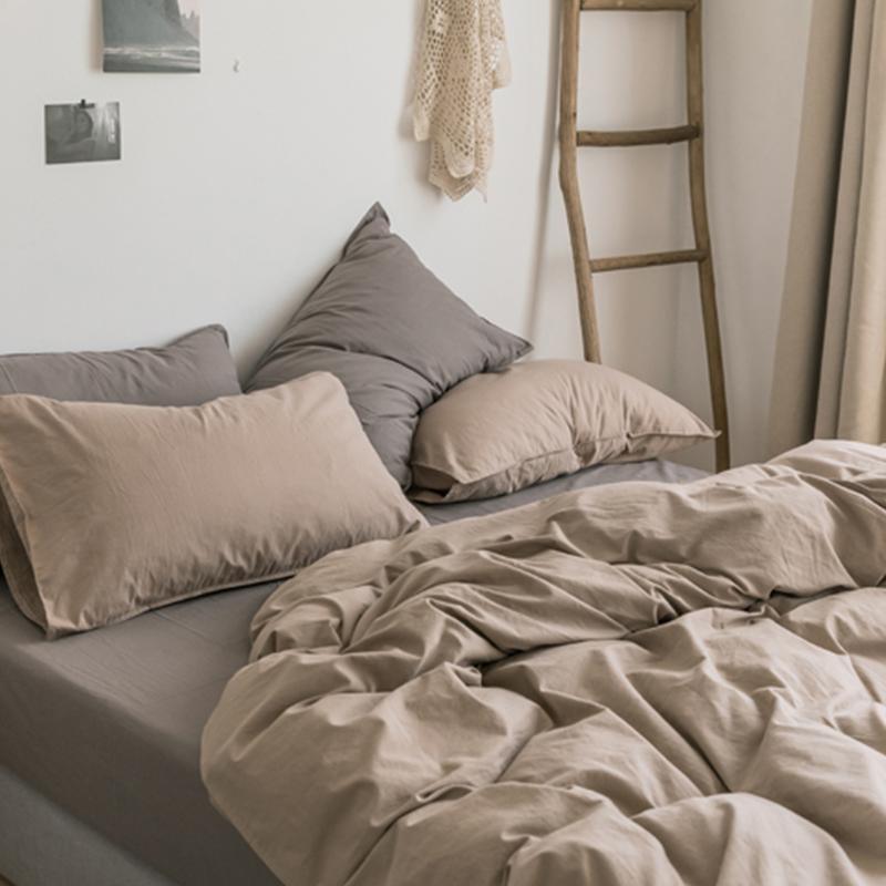ST214 Linen Duvet Cover + Bed Sheet + 2 Pillowcases, King-Weilai Concept-Weilai Concept