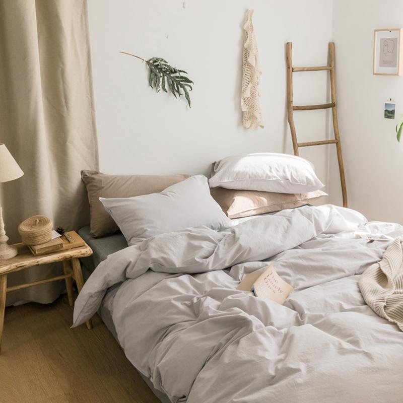 ST214 Linen Duvet Cover + Bed Sheet + 2 Pillowcases, King-Weilai Concept-Weilai Concept