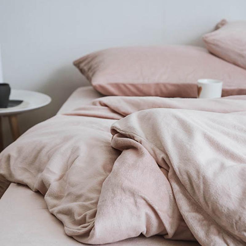 ST254 Velvet Duvet Cover + Bed Sheet + 2 Pillowcases, King-Weilai Concept-Weilai Concept