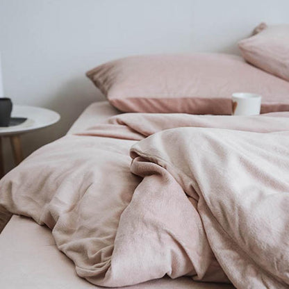 ST254 Velvet Duvet Cover + Bed Sheet + 2 Pillowcases, King-Weilai Concept-Weilai Concept