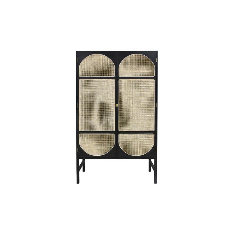 Tandy Black Rattan Wardrobe-Weilai Concept-Weilai Concept