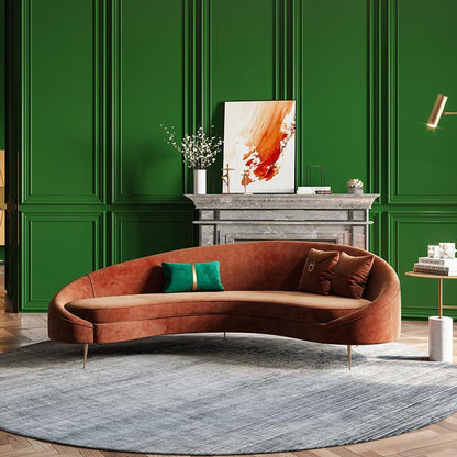 Verano Three Seater Sofa, Red Velvet-Weilai Concept-Weilai Concept
