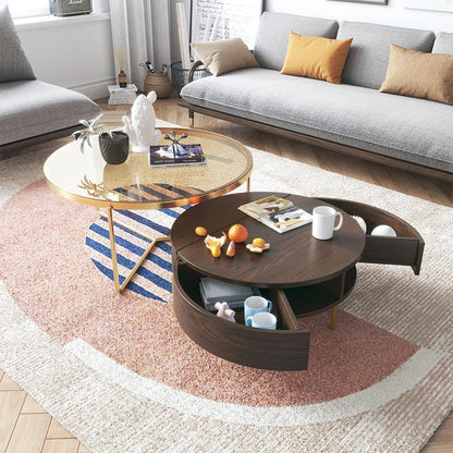 Weilai Concept Nesting Coffee Table, Green And White-Weilai-Dark Oak-Weilai Concept